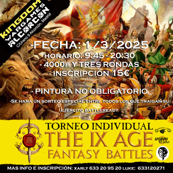 Torneo individual WHF 9th AGE 1/03/2025 KINGDOM ALCORCON