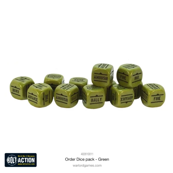 Bolt Action: Orders Dice Pack - Green - Imagen 2