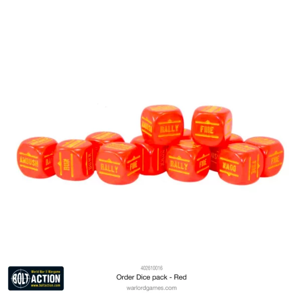 Bolt Action: Orders Dice Pack - Red - Imagen 2